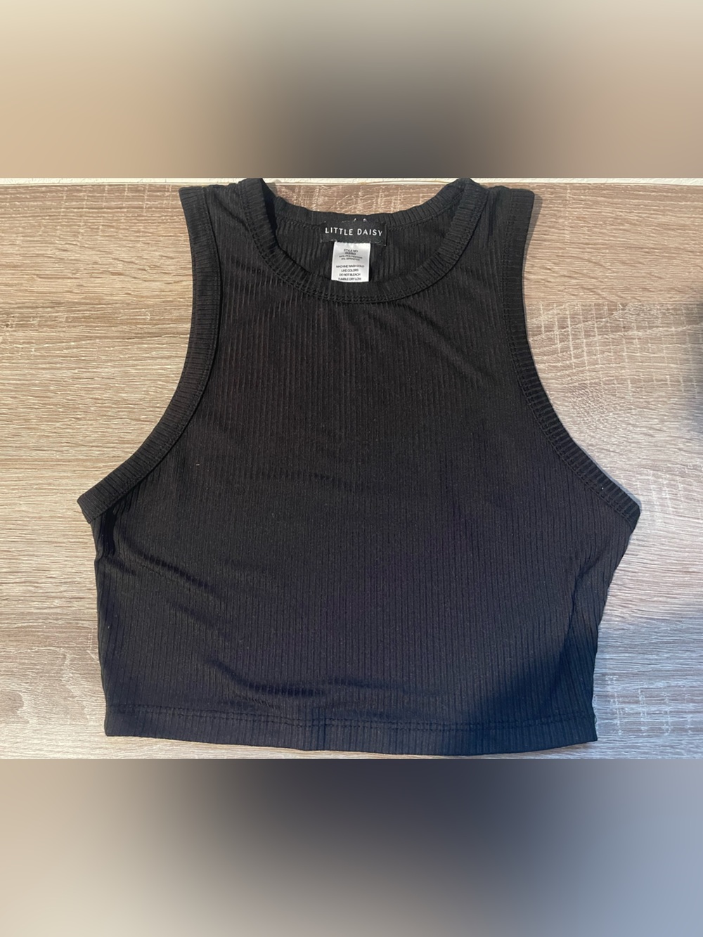 Black Ribbed Cropped Tank